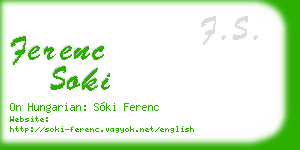 ferenc soki business card