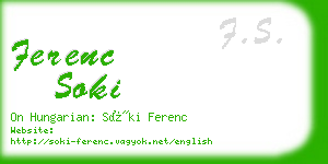 ferenc soki business card